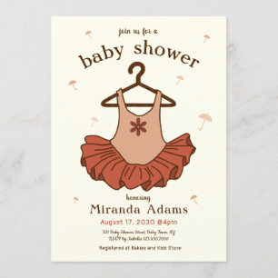 Ballerina Girl Baby Shower Einladung