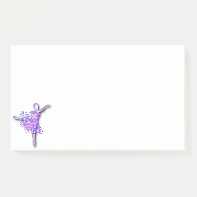 Ballerina Girl Ballet Dancer Sticky Notes Post-it Klebezettel (Vorderseite)