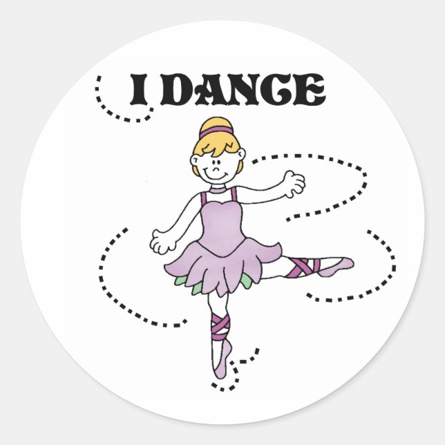 Ballerina Girl I Dance Runder Aufkleber (Vorderseite)
