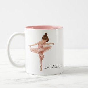 Ballerina Girl Pose Personalisiert Zweifarbige Tasse