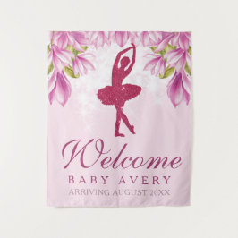 Ballerina Glitzer Begrüßungsbabydusche Wandteppich