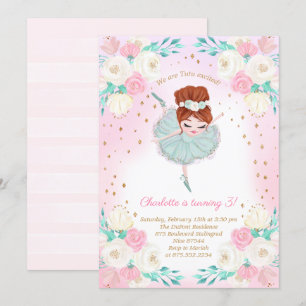 Ballerina Glitzer Birthday Einladung