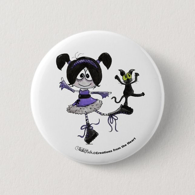 Ballerina Goth Style Button (Vorderseite)