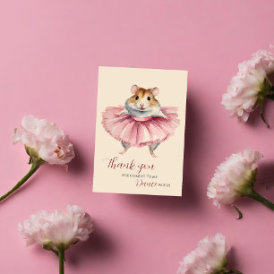 Ballerina Hamster Birthday Dance Party Vielen Dank Dankeskarte