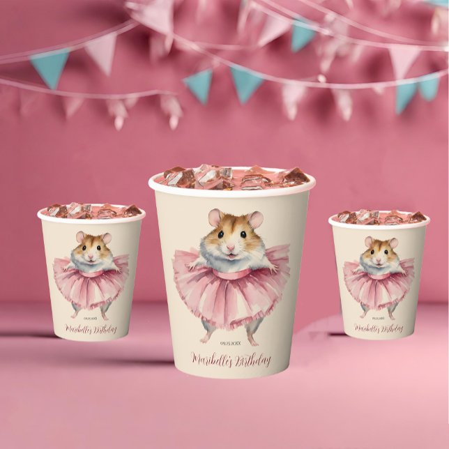 Ballerina Hamster Girls Birthday Dance Party Pappbecher (Von Creator hochgeladen)