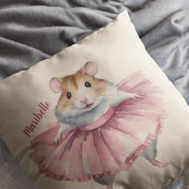 Ballerina Hamster Girls Personalisiert Kissen (Von Creator hochgeladen)