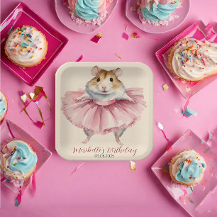 Ballerina Hamster Mädchen Geburtstag Danke Pappteller