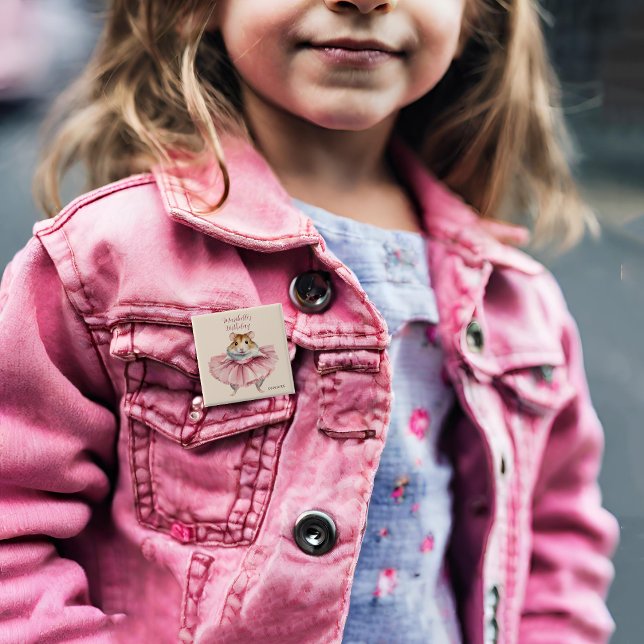 Ballerina Hamster Personalisiert Girls Geburtstag Button (Von Creator hochgeladen)