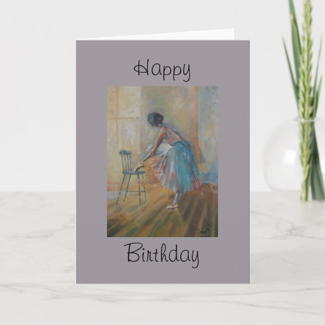 Ballerina Happy Geburtstagskarte Karte (Vorderseite)