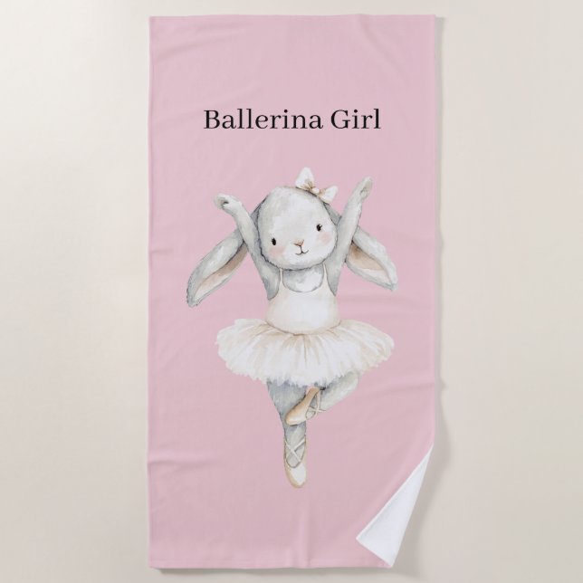 Ballerina-Häschen im Tutu Strandtuch (Vorderseite)