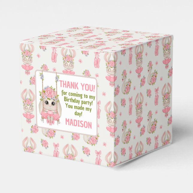 Ballerina-Hasen-Pastellpink-Mädchen Geschenkschachtel (Vorderseite)