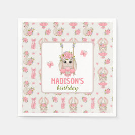 Ballerina-Hasen-Pastellpink-Mädchen Serviette