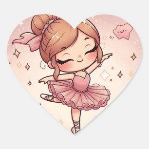 Ballerina Herz-Aufkleber