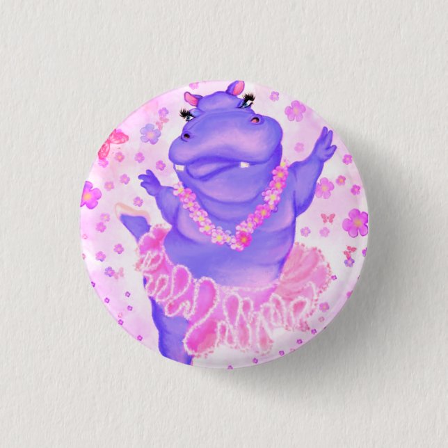 Ballerina Hippo Button (Vorderseite)