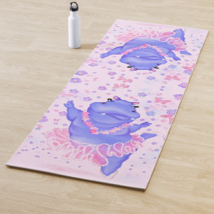 Ballerina Hippo Funny Yoga Mat Happy Ballet Dancer Yogamatte