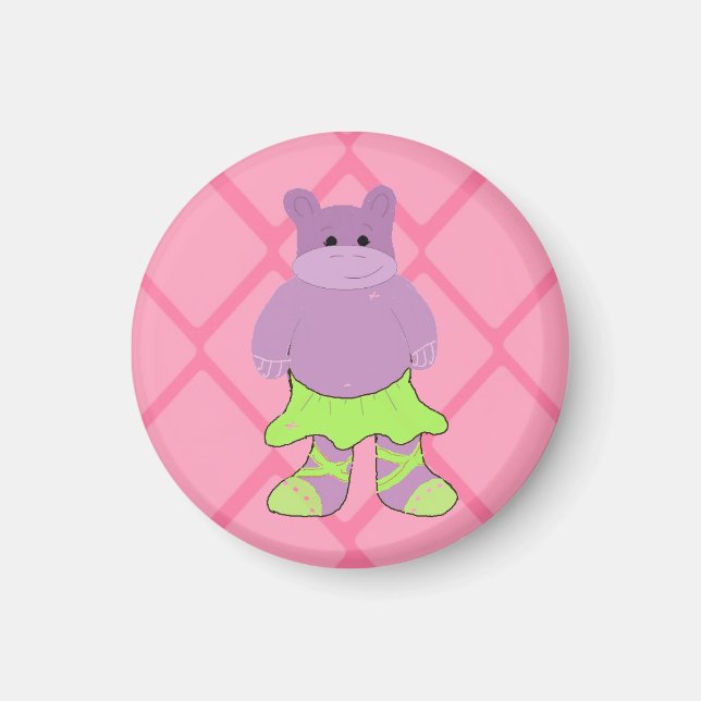 Ballerina Hippo Magnet (Vorne)