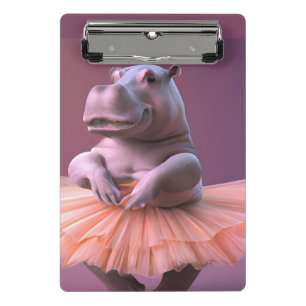 Ballerina Hippo Mini Klemmbrett