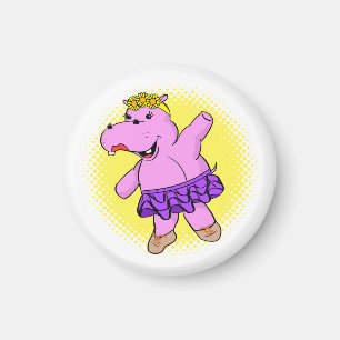Ballerina Hippo mit Tutu Magnet