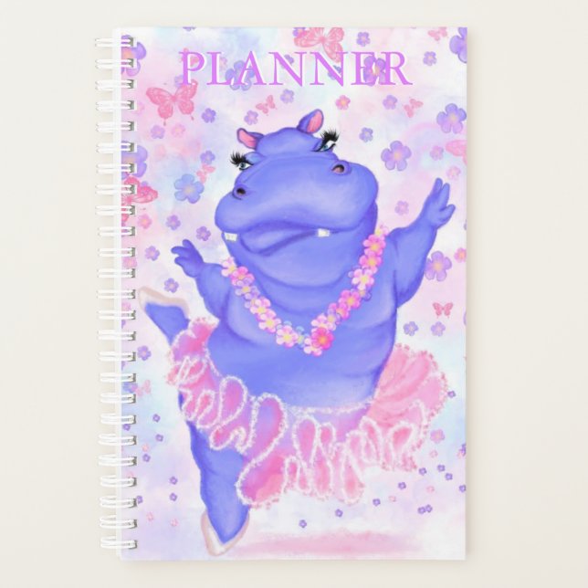 Ballerina Hippo Planner Geschenk - Spaß Planer (Vorderseite)