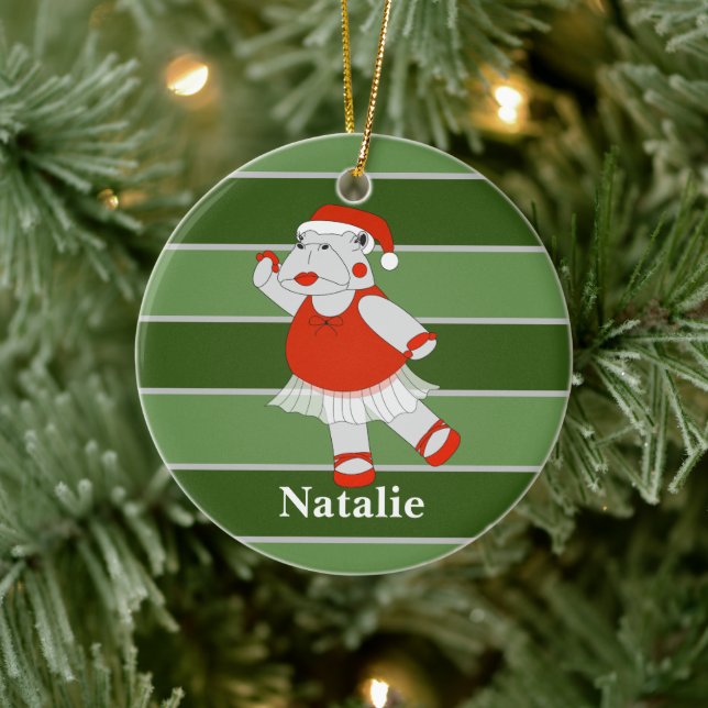 Ballerina Hippo WeihnachtsSpecial Keramik Ornament (Baum)