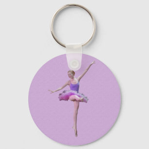 Ballerina im rosa und lila Schlüsselanhänger