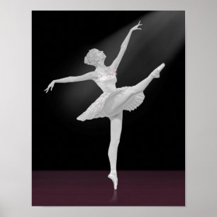 Ballerina im Silber und im Schwarzen Poster
