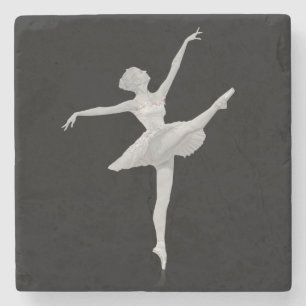 Ballerina im Silber und im Schwarzen Steinuntersetzer