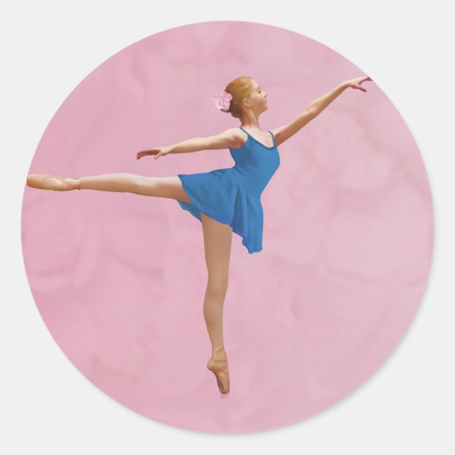Ballerina in Arabesque Pose Anpassbare Aufkleber (Vorderseite)