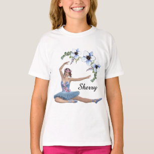 Ballerina in Blau Eigenname T-Shirt