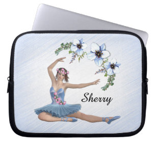 Ballerina in Blau Personenname Laptopschutzhülle