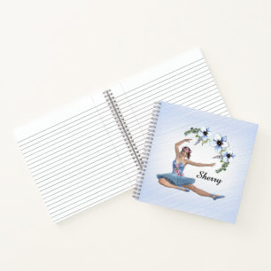 Ballerina in Blau Personenname Notizbuch
