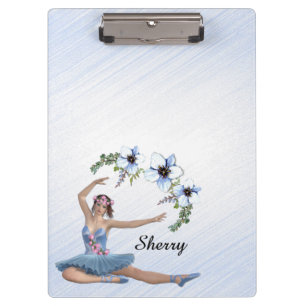 Ballerina in Blau Vorname Klemmbrett