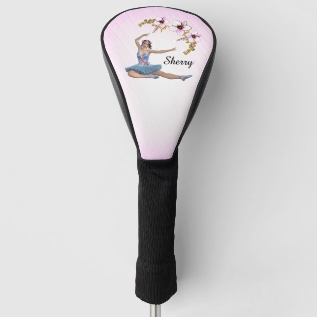 Ballerina in Blue Personal Pink Golf Headcover (Vorderseite)
