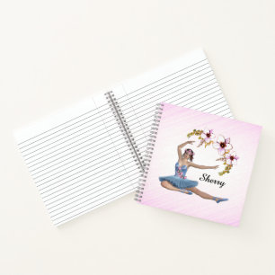 Ballerina in Blue Personal Pink Notizbuch