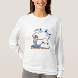Ballerina in Blue Persönlicher Name T-Shirt
