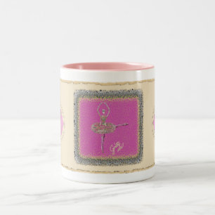 Ballerina in der Fuette Drehungs-Tasse Zweifarbige Tasse