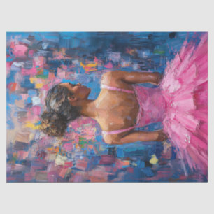 Ballerina in einem rosa Tutu-Malerdekoupage Seidenpapier
