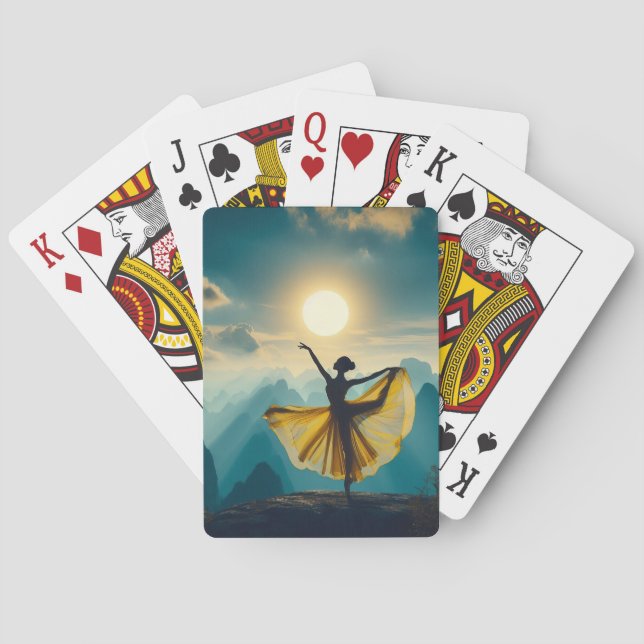 Ballerina in Gelb Spielkarten (Rückseite)