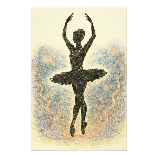 Ballerina in Graziöser Anmut - Sanfte Farben Fotodruck (Vorne)