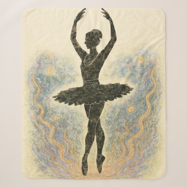 Ballerina in Graziöser Anmut - Sanfte Farben Sherpadecke (Vorderseite)