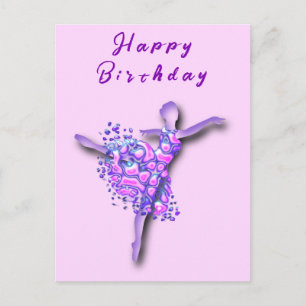 Ballerina in lila zum Geburtstag Karte