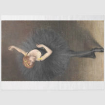 Ballerina in schwarzem Decoupage Papier