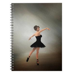 Ballerina in schwarzem Kleid Notizblock