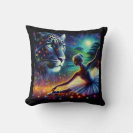 Ballerina in the night with panthere and neon kissen