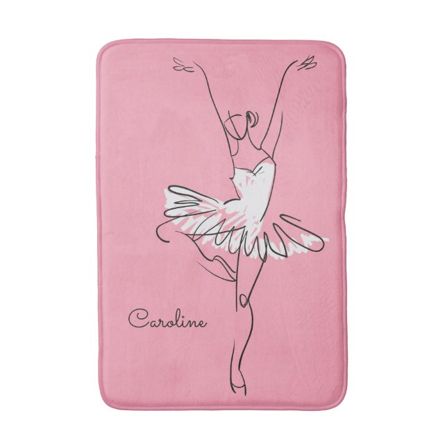 Ballerina individuelle Name- und Farbbadmatten Badematte (Vorderseite Vertikal)