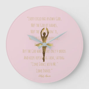 Ballerina-inspirierend Tanz-Zitat-Ballett-Tänzer Große Wanduhr