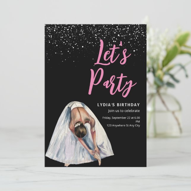 Ballerina Invitation Anniversaire Danseur de balle (Debout devant)