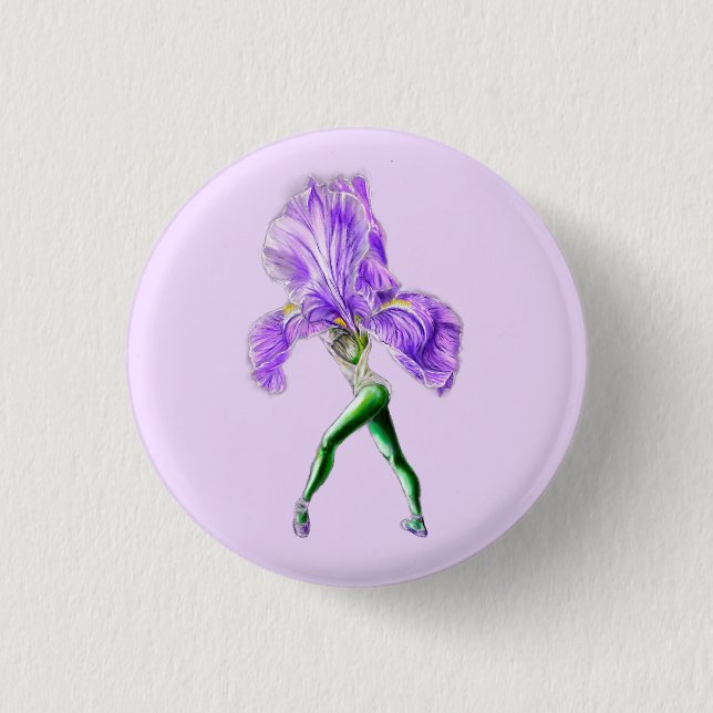 Ballerina Iris Blume Ballet Dancer Button (Vorderseite)