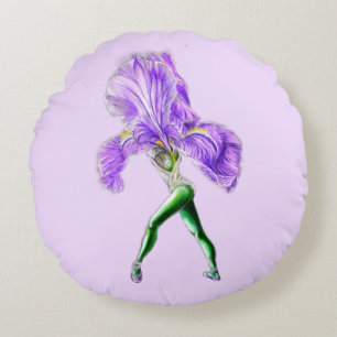 Ballerina Iris Blume Ballet Tänzerin Runde Pillow Rundes Kissen