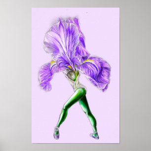 Ballerina Iris Blumen Balletttänzerin Poster